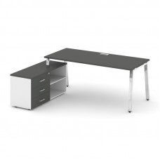 Style Project Direct Lux Стол письменный с греденцией левой M-SN-6A.SRG-023.M(L) Антрацит/Белый/Антр