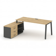 Style Project Direct Стол письменный с греденцией левой SN-6A.SRG-014.M(L) Тиквуд Светлый/Антрацит/Т