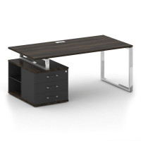 Shift Стол руководителя с опорной тумбой, левый SK.SRT-180 (L) Дуб Мали/Антрацит 1800*904*753