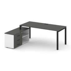 Style Project Direct Стол письменный с греденцией левой SN-6P.SRG-014.M(L) Антрацит/Белый/Антрацит/М