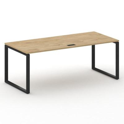 Шифт Стол руководителя прямой без тумбы SK.SR-200.P Тиквуд Светлый/Металл Черный 2000*900*753