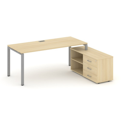 Style Project Direct Стол письменный с греденцией правой SN-6P.SRG-025.M(R) Акация Лорка/Металл Серы