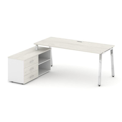 Style Project Direct Lux Стол письменный с греденцией левой M-SN-6A.SRG-015.M(L) Дуб Наварра/Белый/Д