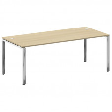 Metal System Direct Стол рабочий руковод. П-обр. м/к БП.СРР-6.9 Акация Лорка/Нержавеющая Сталь 2000*