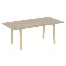 Onix Wood Direct Стол переговорный OW.PRG-19 Дуб Аттик/Дуб Светлый/Металл Белый 1980*980*750