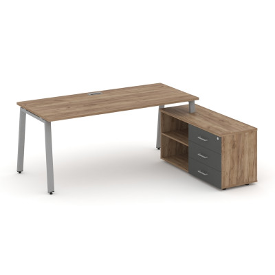 Style Project Direct Стол письменный с греденцией правой SN-6A.SRG-025.M(R) Дуб Табак/Дуб Табак/Антр