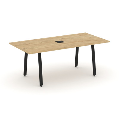 Style Project Direct Стол переговорный SN-6A.SPRG-198 Тиквуд Светлый/Металл Черный/Заглушка Металл Ч