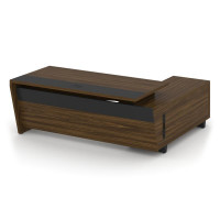 Corner Стол руководителя с тумбой COR.SRT-20 (L) Орех Лоренцо/Графит/Металл Графит 2000*1800*750