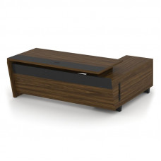 Corner Стол руководителя с тумбой COR.SRT-20 (L) Орех Лоренцо/Графит/Металл Графит 2000*1800*750