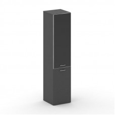 Fresco Шкаф узкий высокий левый FRU.SU-101 (L) black Базальт UM/Лакобель Черный/Хром 450*460*2000