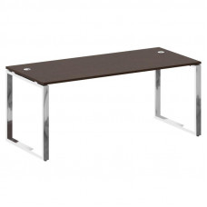 Metal System Direct Стол рабочий руковод. О-обр. м/к БО.СРР-5.8 Венге Цаво/Нержавеющая Сталь 1800*80