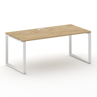 Шифт Стол руководителя прямой без тумбы SK.SR-180.P Тиквуд Светлый/Металл Белый 1800*900*753