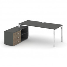 Style Project Direct Lux Стол письменный с греденцией левой M-SN-6P.SRG-015.M(L) Антрацит/Антрацит/В