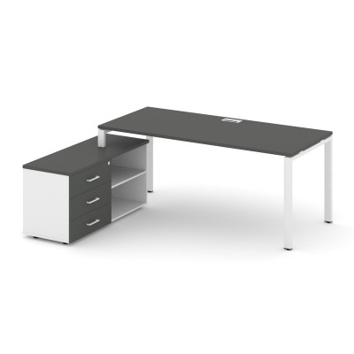 Style Project Direct Стол письменный с греденцией левой SN-6P.SRG-025.M(L) Антрацит/Белый/Антрацит/М