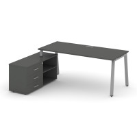 Style Project Direct Стол письменный с греденцией левой SN-6A.SRG-015.M(L) Антрацит/Металл Серый/Заг