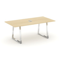 Style Project Direct Lux Стол переговорный M-SN-6T1.SPRG-198 Акация Лорка/Нержавеющая Сталь/Хром 198