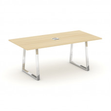 Style Project Direct Lux Стол переговорный M-SN-6T1.SPRG-198 Акация Лорка/Нержавеющая Сталь/Хром 198