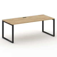 Шифт Стол руководителя прямой без тумбы SK.SR-200.P Тиквуд Светлый/Металл Черный 2000*900*753