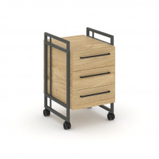 Rift Direct Тумба мобильная RF.TMR-001 Тиквуд Светлый/Металл Антрацит/Черный Ручки 424*500*680