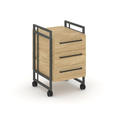 Rift Direct Тумба мобильная RF.TMR-001 Тиквуд Светлый/Металл Антрацит/Черный Ручки 424*500*680