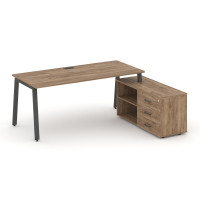 Style Project Direct Стол письменный с греденцией правой SN-6A.SRG-014.M(R) Дуб Табак/Металл Антраци