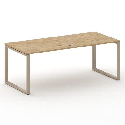 Шифт Стол руководителя прямой без тумбы SK.SR-200.P Тиквуд Светлый/Металл Капучино 2000*900*753