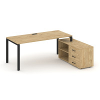 Style Project Direct Стол письменный с греденцией правой SN-6P.SRG-025.M(R) Тиквуд Светлый/Металл Че