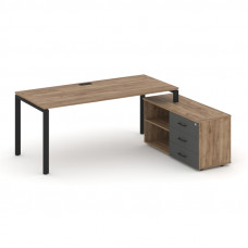 Style Project Direct Стол письменный с греденцией правой SN-6P.SRG-015.M(R) Дуб Табак/Дуб Табак/Антр