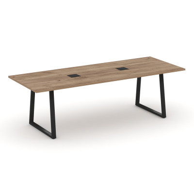 Style Project Direct Стол переговорный SN-6T1.SPRG-258 Дуб Табак/Металл Черный/Заглушка Металл Черны