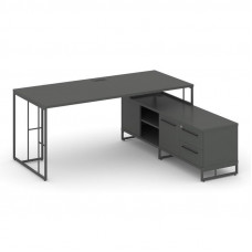 Rift Direct Стол руководителя на опорной тумбой RF.SRT-24 (R) Антрацит NEW/Металл Антрацит NEW/Черны