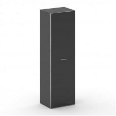 Шкаф офисный средний высокий универсальный Фреско 600*460*2000 FR.SM-102 black Базальт UM/Лакобель Черный/Хром