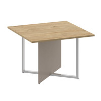 Шифт Стол переговорный, квадратный SK.SP-KV-110-1 Тиквуд Светлый/Капучино 1100*1100*753