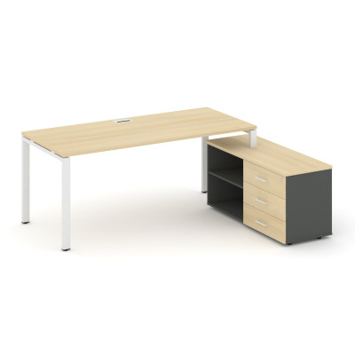 Style Project Direct Стол письменный с греденцией правой SN-6P.SRG-013.M(R) Акация Лорка/Антрацит/Ак