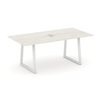 Style Project Direct Стол переговорный SN-6T1.SPRG-198 Дуб Наварра/Металл Белый/Заглушка Металл Белы