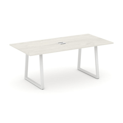 Style Project Direct Стол переговорный SN-6T1.SPRG-198 Дуб Наварра/Металл Белый/Заглушка Металл Белы