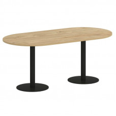 Onix Direct Стол овальный O.SPRG-3 Тиквуд Светлый/Металл Черный 1800*900*750