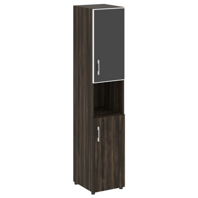 Yalta Шкаф узкий LT.SU-1.4 R (R) black Дуб Мали/Стекло Black 400*450*1987