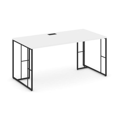 Rift Direct Стол руководителя RF.SR-024 Белый Бриллиант/Металл Черный 1580*800*750