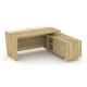 Corner Стол руководителя с тумбой COR.SRT-18 (R) Гикори Песочный/Ваниль/Металл Ваниль 1800*1800*750