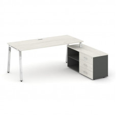 Style Project Direct Lux Стол письменный с греденцией правой M-SN-6A.SRG-026.M(R) Дуб Наварра/Антрац