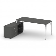 Style Project Direct Lux Стол письменный с греденцией левой M-SN-6A.SRG-013.M(L) Антрацит/Нержавеюща