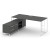 Rift Direct Стол руководителя на опорной тумбой RF.SRT-24 (L) Антрацит NEW/Металл Белый/Белый Ручки