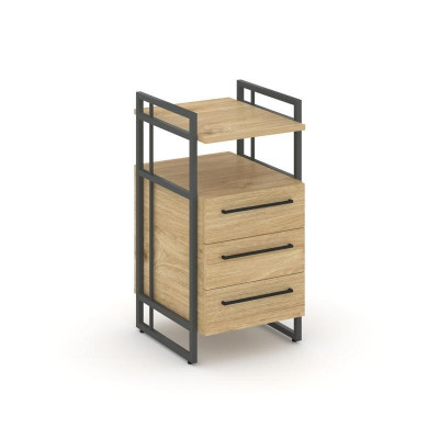 Rift Direct Тумба приставная RF.TPRR-001 Тиквуд Светлый/Металл Антрацит/Черный Ручки 424*500*821