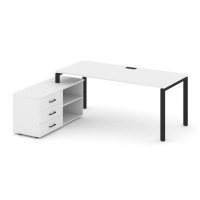 Style Project Direct Стол письменный с греденцией левой SN-6P.SRG-025.M(L) Белый/Металл Черный/Заглу