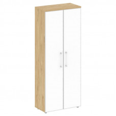 Шкаф офисный высокий широкий Шифт 800*420*1977 SK.ST-1.10R white Тиквуд Светлый/Стекло White