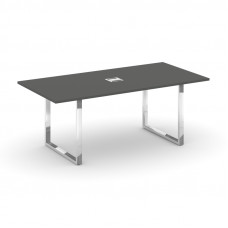 Style Project Direct Lux Стол переговорный M-SN-6O.SPRG-198 Антрацит/Нержавеющая Сталь/Хром 1980*980