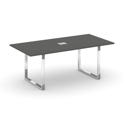Style Project Direct Lux Стол переговорный M-SN-6O.SPRG-198 Антрацит/Нержавеющая Сталь/Хром 1980*980