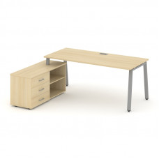 Style Project Direct Стол письменный с греденцией левой SN-6A.SRG-023.M(L) Акация Лорка/Металл Серый