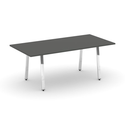 Style Project Direct Lux Стол переговорный M-SN-6A.SPRG-198.3 Антрацит/Нержавеющая Сталь/Хром 1980*9