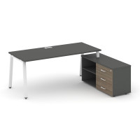 Style Project Direct Стол письменный с греденцией правой SN-6A.SRG-025.M(R) Антрацит/Антрацит/Вяз Бл
